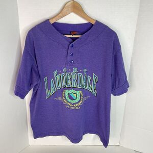 Vintage Fort Lauderdale Graphic Shirt, Womens XL (OSFA), La Flame, Purple
